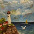 Beacon of Serenity – Lighthouse Coastal Landscape Painting